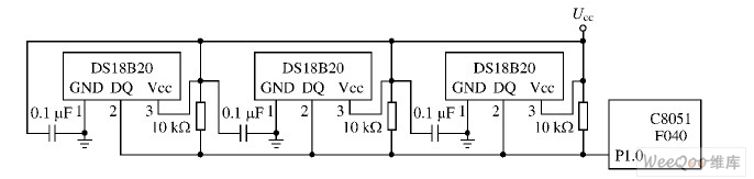 DS18B20 与微处理器接口电路
