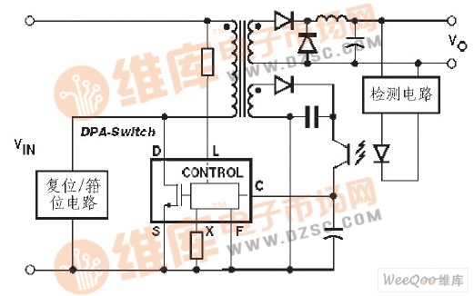 典型DPA- Switch 单端正激式开关电源电路