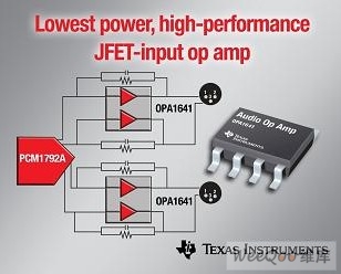 TI推出具有超低噪音与超低失真的JFET输入运算放大器产品系列