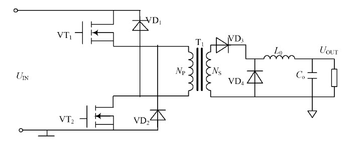 图4   双管正激式DC/ DC 变换器的电路图