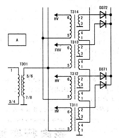 图12 高压变压器及电流分配电路