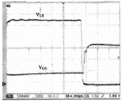 图2  IGBT驱动电压和集射极电压波形图