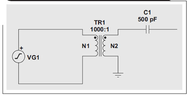 图2 压电传感器模型