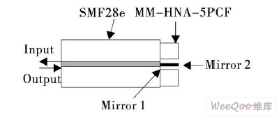 微型光纤F- P 干涉仪原理图