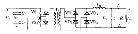 （a）常用半桥变换器开关电源主电路。