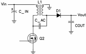 图 1 SEPIC 转换器使用一个开关来升降输出电压