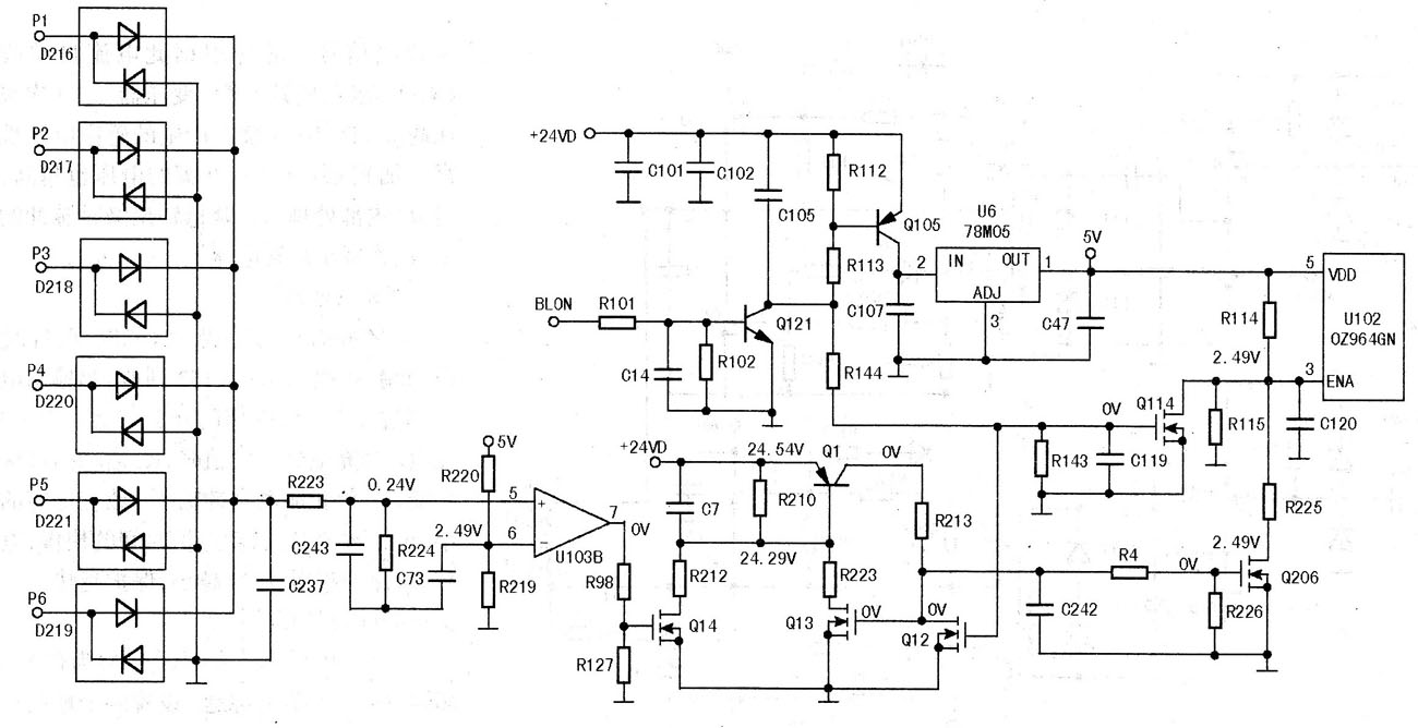 图7 OZ964GN的供电及使能控制电路