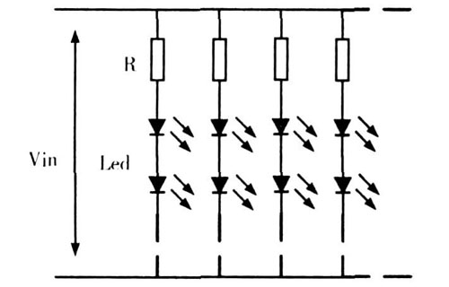 图2  采用镇流电阻驱动的原理图