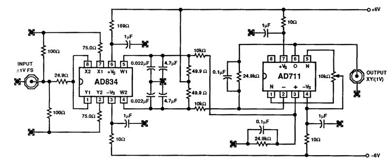 图3. 直流至500 MHz均方电路