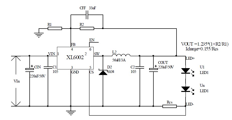 XL6002 典型应用电路