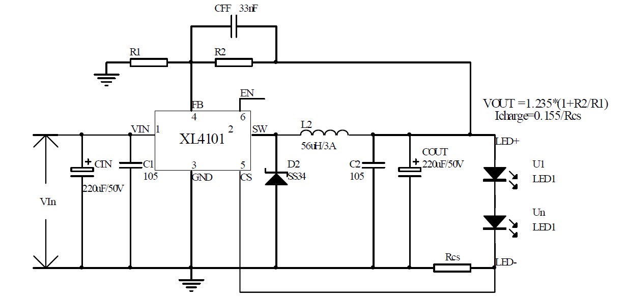 XL4101 典型应用电路