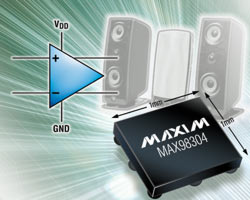 MAX98304 ：单声道、3.2W D类放大器
