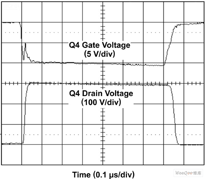 MOSFET表现出较好的 (< 50nS) 开关速度