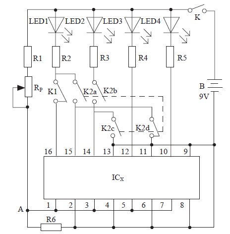 图1 实用简易光耦芯片测试电路原理图