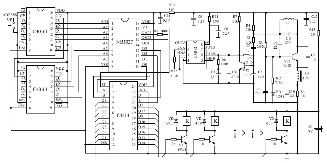 图3 接收控制系统的电路原理图