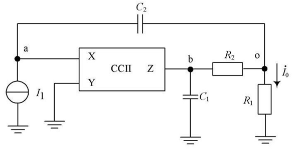 图1 基于CC Ⅱ的低通滤波电路