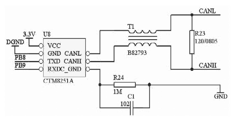 图2CAN接口硬件电路图