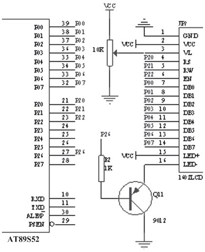 图3 液晶显示电路。