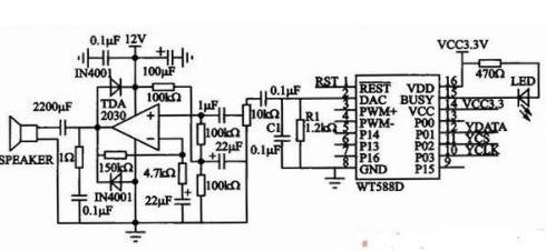 WT588D语音模块电路图
