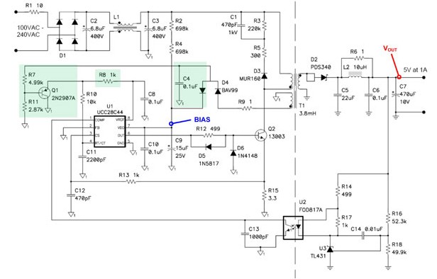 图4:增加5个离散式组件可增强功率限制功能并降低故障电流
