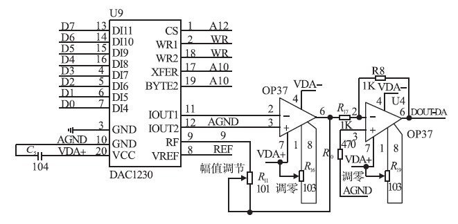 图5 D/ A 控制输出电路
