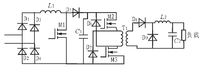 图1 PFC+双管正激变换器主电路原理图