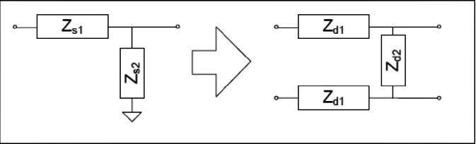 图6 单端网络转换到差分网络