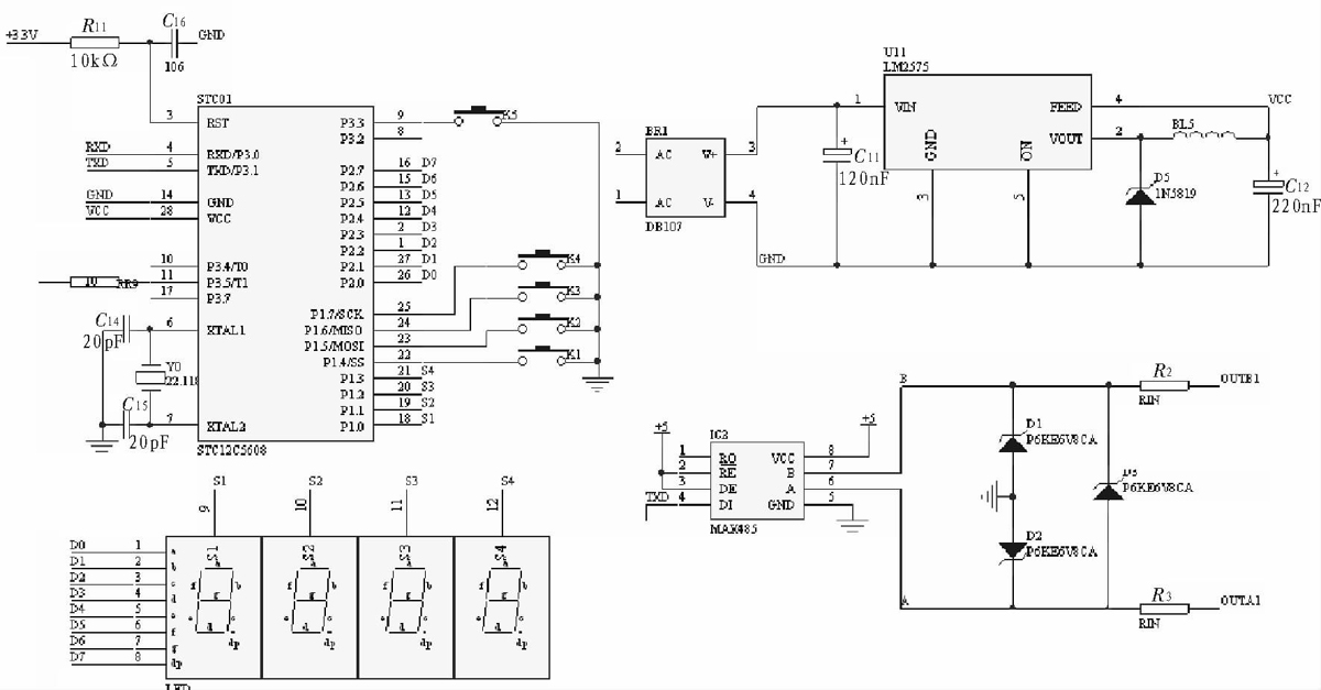 图2 主控制器电气原理图