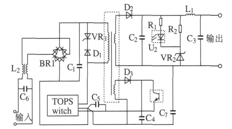 图6  反激式电源的应用原理图