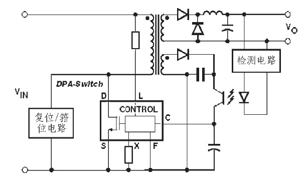 图3 典型DPA- Switch 单端正激式开关电源电路