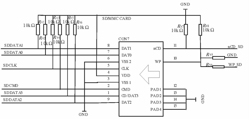 图1 SD卡接口电路