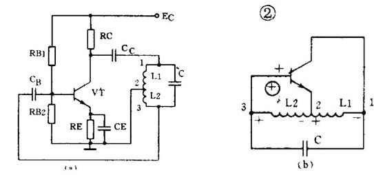 图 2 （ a ）是另一种常用的电感三点式振荡电路