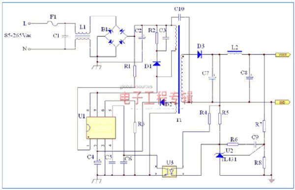 图3:SW2604是典型集成功率开关的高性能电源IC,外围电路简单