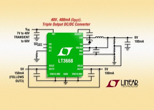 Linear推出具备双跟踪LDO输出开关稳压器