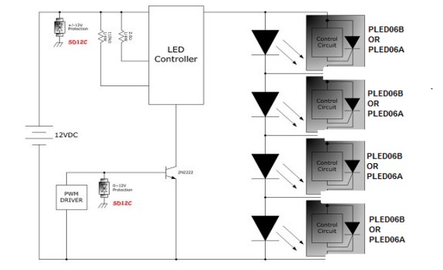 LED汽车照明串联LED灯珠的开路保护