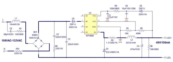MPS极简高兼容性可控硅调光LED方案