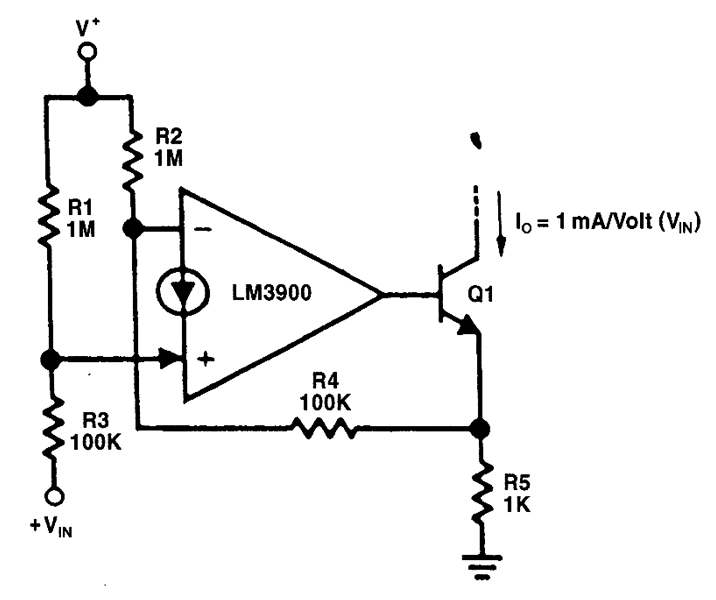 电压控制的电流吸收端电路
