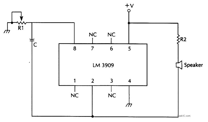 基本LM3909音频振荡器