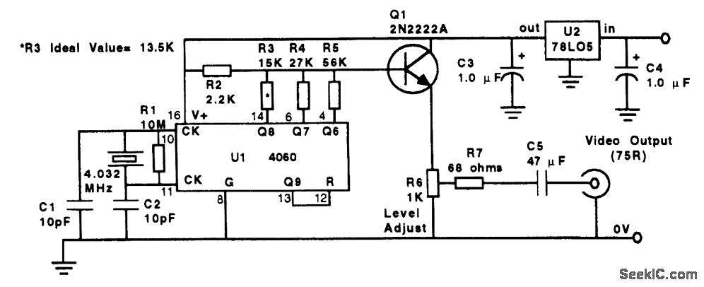 简易NTSC灰阶视频发生器电路