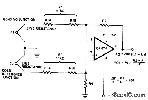 高稳定性度热电偶放大器电路1