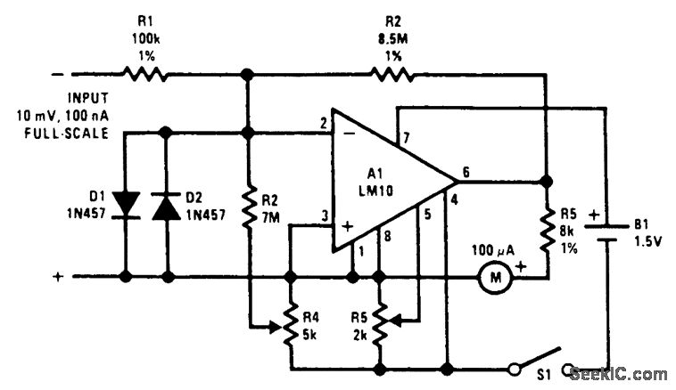 1.5V电压的仪表放大器电路