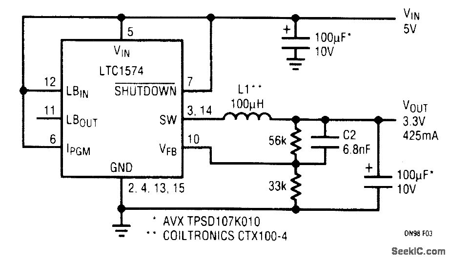 低噪音调节器（5-3.3V）