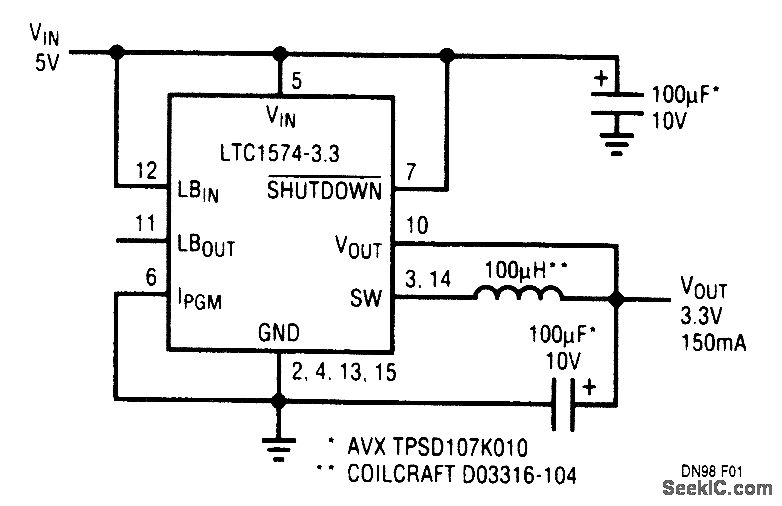 3.3-5V的表面安装开关稳压器