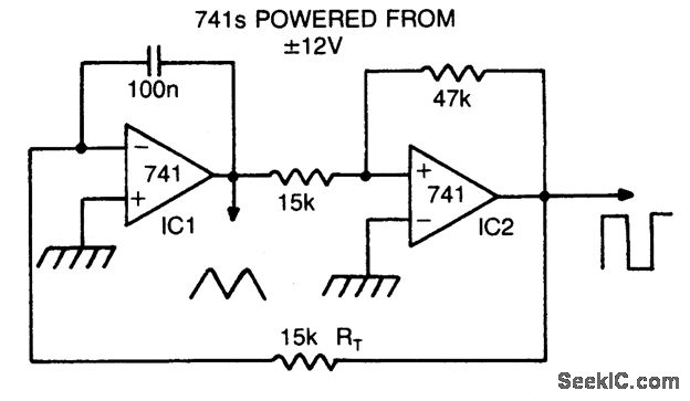 简易三角波/方波振荡器电路