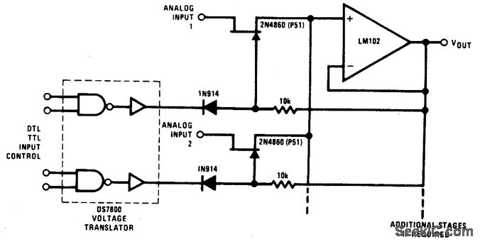 DTL-TTL可控缓冲模拟开关电路