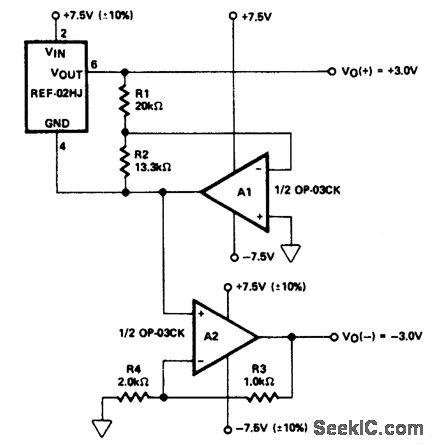 ±3 V的参考电路