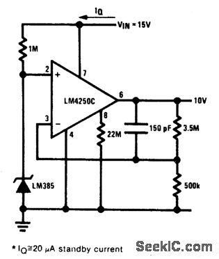 精密参考的10V微功率参考电路