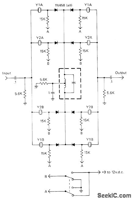 二极管交换四晶体中频滤波器
