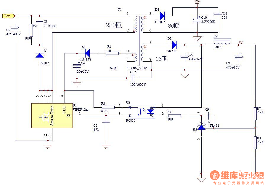 viper12a电路图详解图片