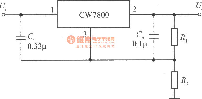 CW7800构成的集成稳压器的升压电路之一